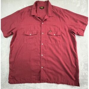 SEAGER Whippersnapper Shirt Mens XXL Red Maroon Snap Front Short Sleeve Classic
